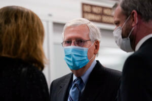 Close watch on tight-lipped GOP leader McConnell’s stand