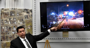 Drone video at Rittenhouse murder trial shows first shooting