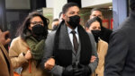 Jussie Smollett outside of court