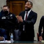 Jussie Smollett stands in court