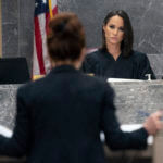 Judge Elizabeth Scherer presides over a hearing