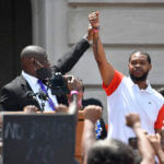 Kenneth Walker during a rally on the steps of the Kentucky State Capitol