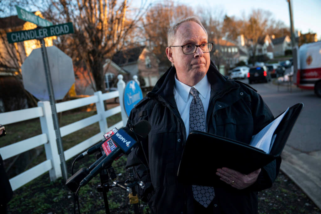 Metro Nashville Police Department spokesperson Don Aaron speaks at the scene of an officer involved shooting on Summit Run Place