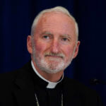 Bishop David O'Connell, of the Archdiocese of Los Angeles, attends a news conference