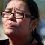 Gabriela Gil pays her respects to Bishop David O'Connell