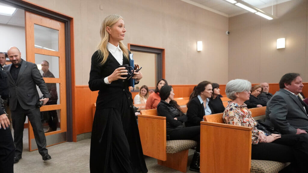 Gwyneth Paltrow enters the courtroom for her trial