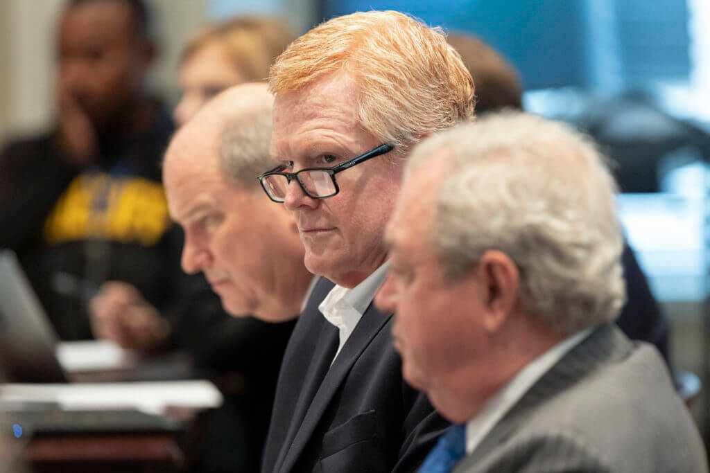 Alex Murdaugh listens as prosecutor delivers closing arguments.