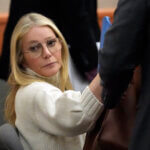 Gwyneth Paltrow looks on before leaving the courtroom