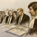 court sketch of Prince Harry
