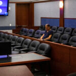 Nathan Chasing Horse during a court hearing.