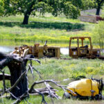 The property where seven bodies were found on Monday is shown near Henryetta
