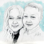 Sketch of JJ Vallow and Tylee Ryan