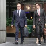 Kevin Spacey leaves a London court on July 14, 2023.