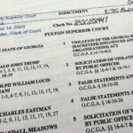 The indictment in Georgia against former President Donald Trump is photographed