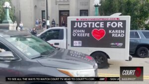 Protesters fight buffer zone outside of Karen Read’s murder trial