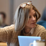 Michelle Troconis gestures in court