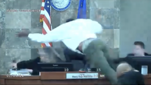 Suspect who attacked judge refuses to appear in court