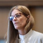 Michelle Troconis sits in court