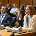 Defense table in courtroom
