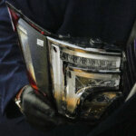 broken taillight shown in court