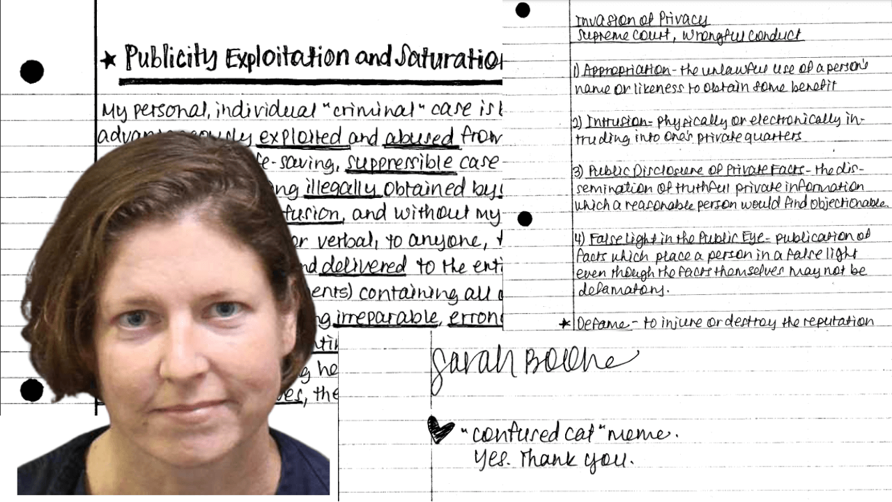 Sarah Boone 58-page handwritten letter to judge
