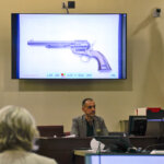 photo of gun on evidence screen