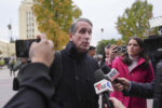 Bryan Freedman, an attorney representing family members of Erik and Lyle Menendez, talks to reporters