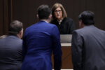Judge Victoria A. Rossetti, second from right, talks to Robert E. Crimo III's attorney