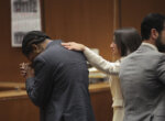 A$AP Rocky reacts in the courtroom after he was found not guilty