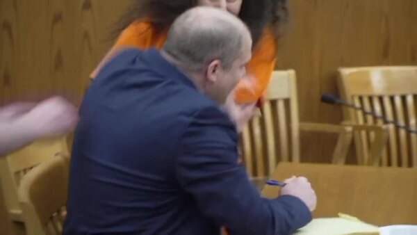 Taylor Schabusiness tackled in court after violent outburst