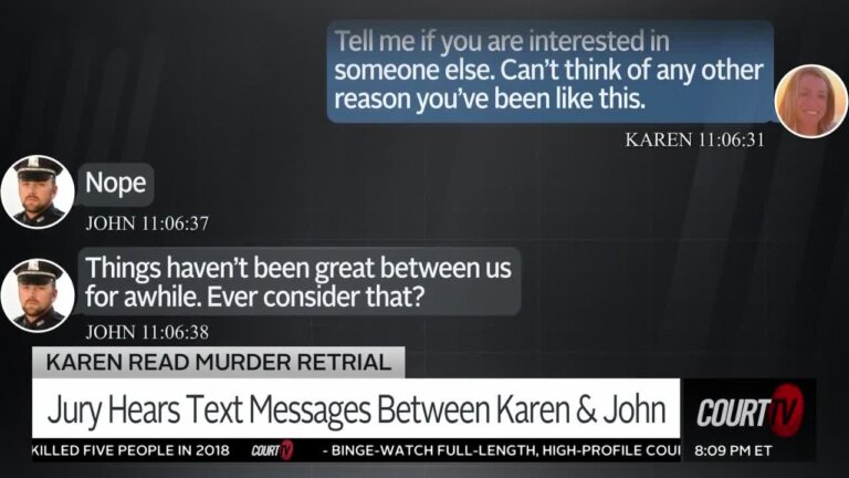 Jury Hears Texts Between Karen Read and John O'Keefe, Sees Media Interviews