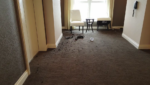 broken glass in a hotel room