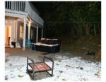 couch and chair outside house