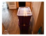 plastic containers stacked