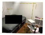 blood on walls, bed
