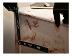 blood smears on nighstand