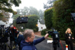 News crews stage outside Rob Reiner's residence