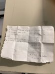 handwritten note