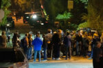 News crews stage outside Rob Reiner's residence