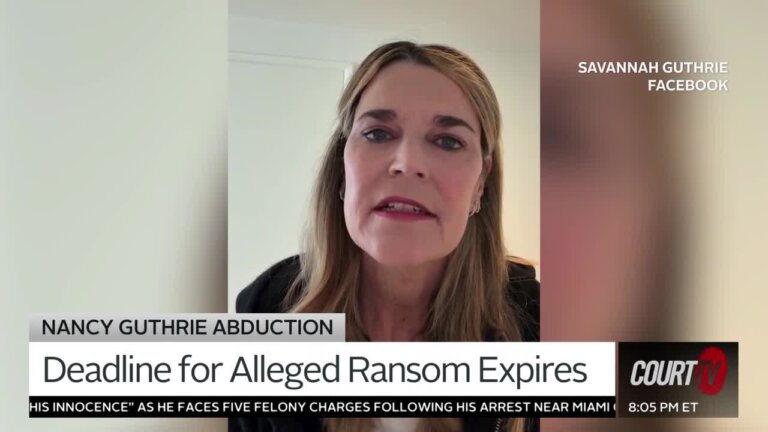 Deadline for Alleged Ransom Expires for Nancy Guthrie