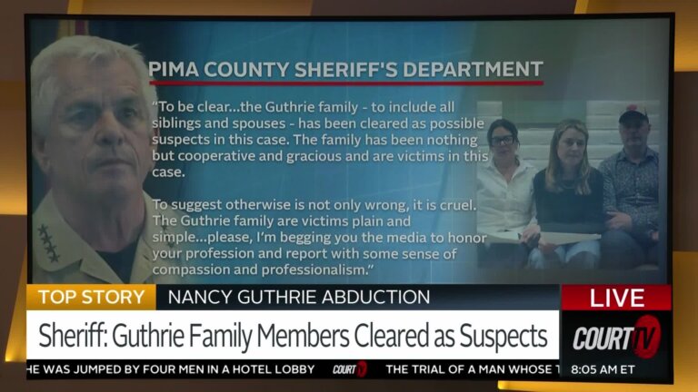 Family Members Cleared as Suspects in Nancy Guthrie Case