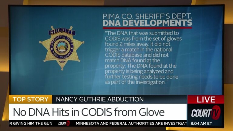 No DNA Match from Glove Found During Nancy Guthrie Investigation