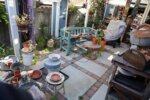 photo shows cluttered porch