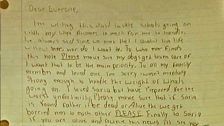Accused Wife Killer’s Note: ‘I’m Sorry I Wasn’t Strong Enough to Handle the Weight’
