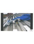 blue tarp on bleachers
