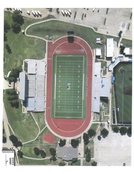 aerial view of football field