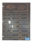 plaque with team captain award winners