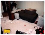 Medical debris is seen on the ground in the Clancy home's basement. (court exhibit)
