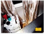 bloody knife on nighstand
