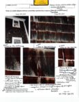 Handwritten notes appear on photos of the exterior of the Clancy home. (court exhibit)